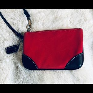 Red & Black Coach Wristlet - Like New